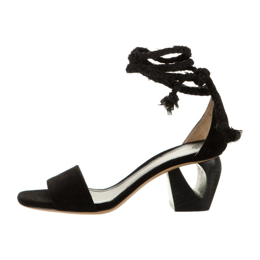 The Row Hanna Suede Sandals Black